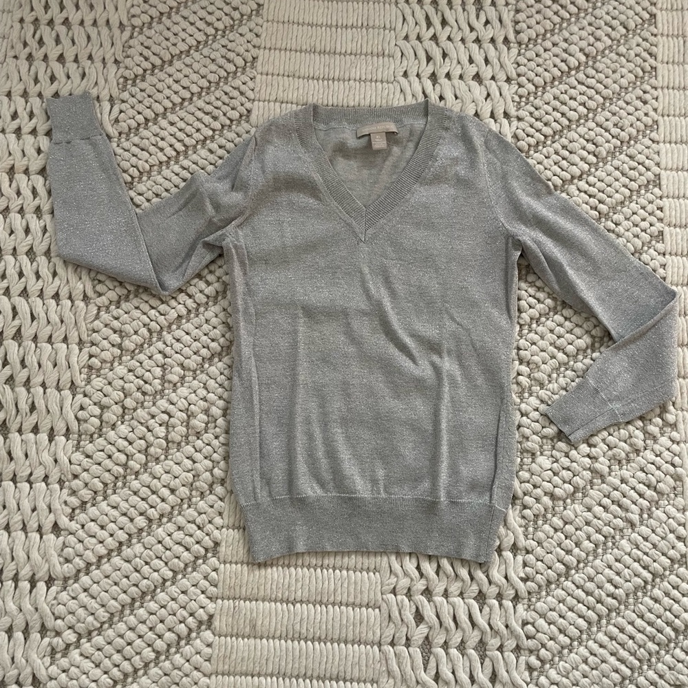 Banana Republic Silver Long Sleeve Top
